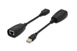 Przedłużacz/Extender USB 1.1 po skrętce Cat.5e/6 UTP/SFP do 45m, czarny, 20cm