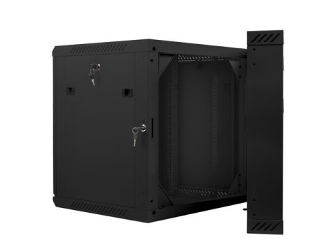 Szafa instalacyjna wisząca dwusekcyjna 19 cali 12U 600X600mm czarna