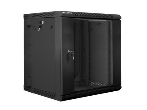 Szafa instalacyjna wisząca dwusekcyjna 19 cali 12U 600X600mm czarna