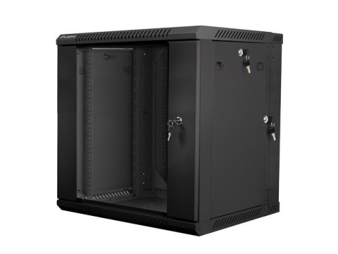 Szafa instalacyjna wisząca dwusekcyjna 19 cali 12U 600X600mm czarna