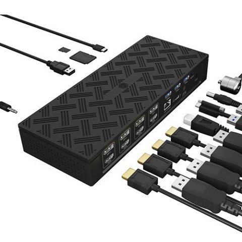 Stacja dokująca IB-DK2288AC 13in1,4x4K Monitory,PD 100Watt,Audio,LAN, czytnik Kart, DisplayLink