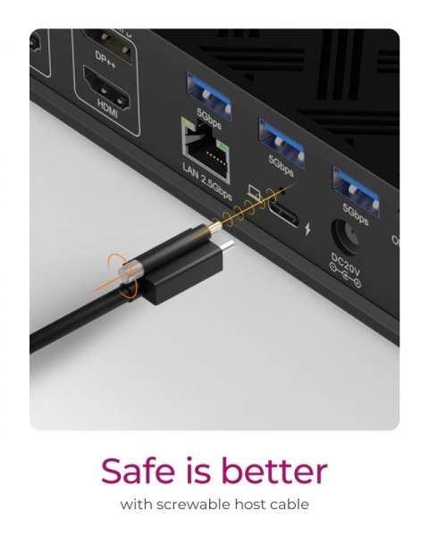 Stacja dokująca IB-DK2288AC 13in1,4x4K Monitory,PD 100Watt,Audio,LAN, czytnik Kart, DisplayLink