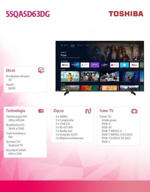 Telewizor QLED 55 cali 55QA5D63DG