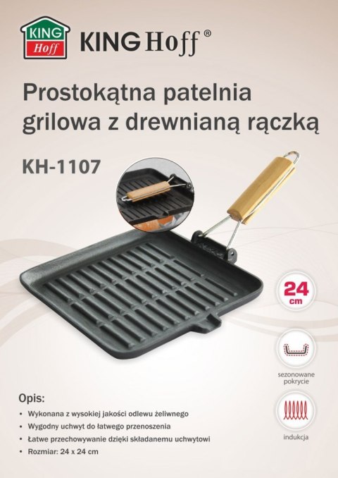 PATELNIA GRILL ŻELIWNA 24cm KiNGHOFF KH-1107