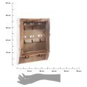 Drewniana skrzynka na klucze 26x38 cm Wykonana z surowego drewna, 6 metalowych haczyków, funkcjonalny i stylowy dodatek do przed
