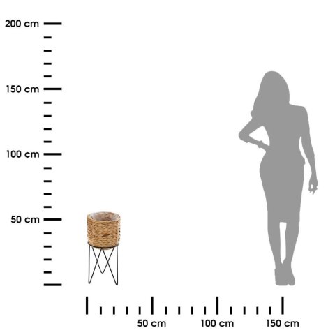 Komplet kwietników na metalowym trójnogu Podstawa wykonana z metalu, osłonki z trawy morskiej, nowoczesny i oryginalny design