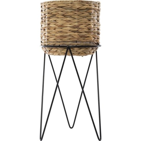 Komplet kwietników na metalowym trójnogu Podstawa wykonana z metalu, osłonki z trawy morskiej, nowoczesny i oryginalny design