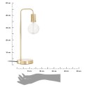 Lampka biurkowa Keli złota 45 cm Wykonana z metalu, okrągła podstawa, minimalistyczny i elegancki design