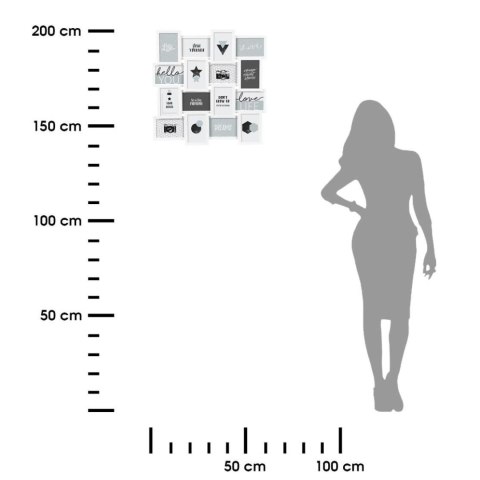 Ramka na zdjęcia Gael biała Wykonana z płyty MDF, z miejscem na 16 zdjęć, nowoczesny wygląd