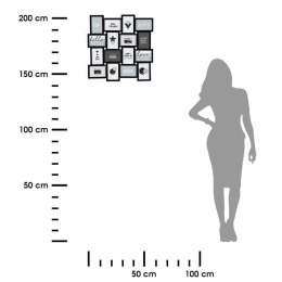 Ramka na zdjęcia Gael czarna Wykonana z płyty MDF, z miejscem na 16 zdjęć, nowoczesny wygląd