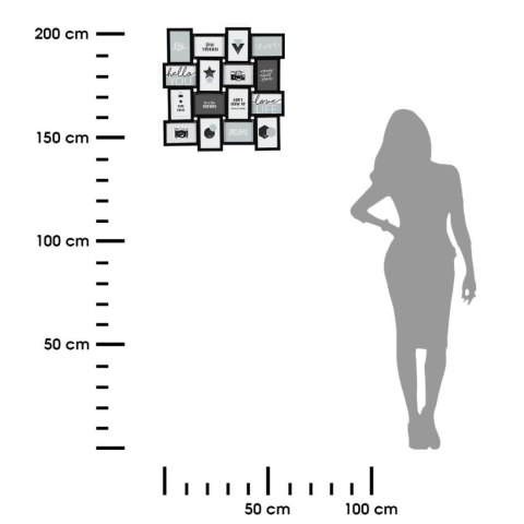 Ramka na zdjęcia Gael czarna Wykonana z płyty MDF, z miejscem na 16 zdjęć, nowoczesny wygląd