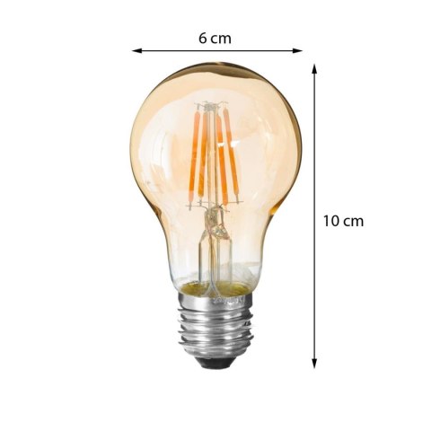 Żarówka LED Amber Straight 2W E27 Wykonana ze szkła o bursztynowej barwie, prosty filament, zakończona metalowym gniazdem