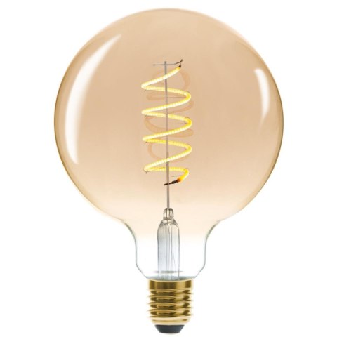 Żarówka LED Globe 4W E27 Wykonana ze szkła o bursztynowej barwie, poskręcany filament, zakończona niklowanym gniazdem