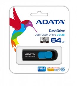 Pendrive DashDrive UV128 64GB USB 3.2 Gen1 czarno - niebieski