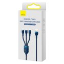 Flash Series II kabel USB USB-C Iphone Lightning microUSB 100W 1.2m niebieski