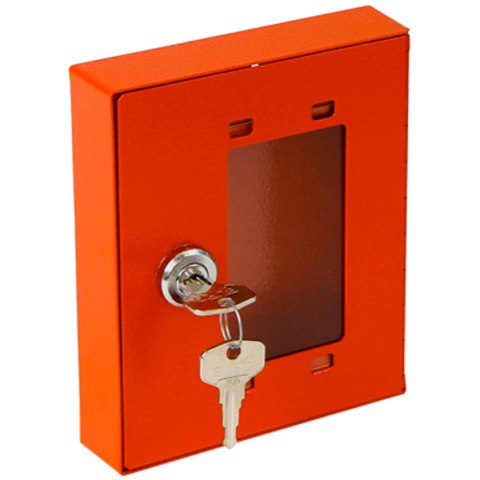 Szafka kasetka z szybką na klucz ewakuacyjny awaryjny 15x12x3cm czerwona