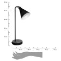 Lampka biurkowa Linn czarna 45,5 cm Wykonana z metalu, z regulowanym abażurem, minimalistyczny i elegancki design