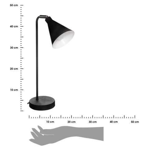 Lampka biurkowa Linn czarna 45,5 cm Wykonana z metalu, z regulowanym abażurem, minimalistyczny i elegancki design