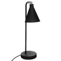 Lampka biurkowa Linn czarna 45,5 cm Wykonana z metalu, z regulowanym abażurem, minimalistyczny i elegancki design