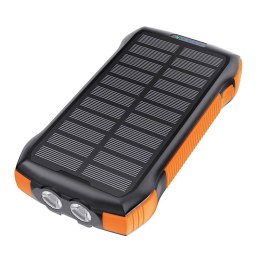 Powerbank solarny z ładowaniem indukcyjnym Choetech B567 3x USB 20000mAh 20W / QC 18W / Qi 10W (czarno-pomarańczowy)