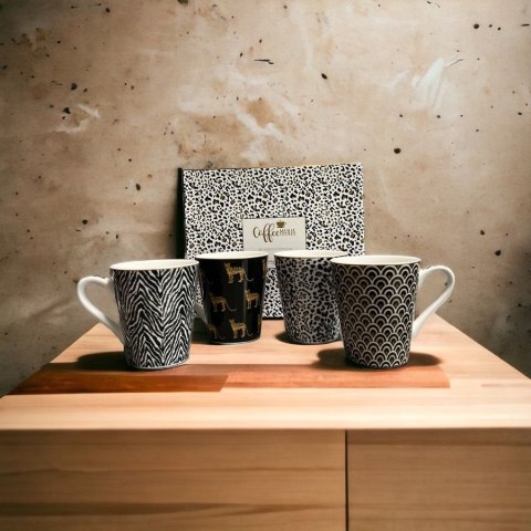 Sawanna Kubki Porcelanowe w Ozdobnym Pudełku 300 ml 4 szt.