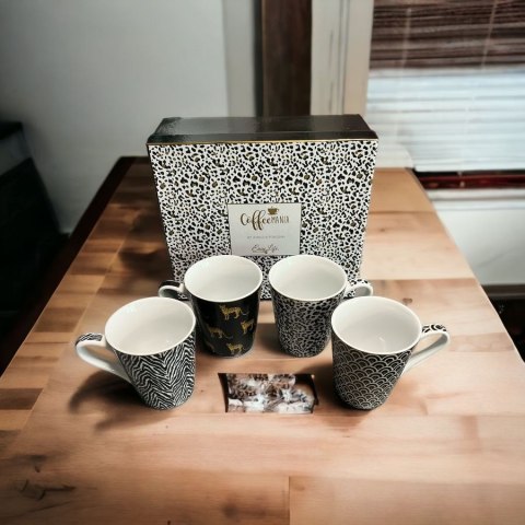 Sawanna Kubki Porcelanowe w Ozdobnym Pudełku 300 ml 4 szt.