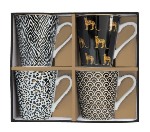 Sawanna Kubki Porcelanowe w Ozdobnym Pudełku 300 ml 4 szt.