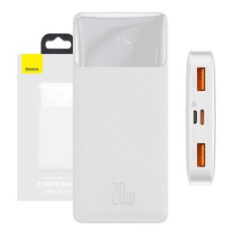 Powerbank BASEUS Bipow 10000mAh 20W 2xUSB USB-C (biały)