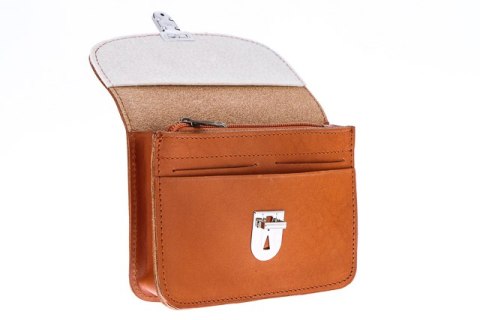 Saszetka nerka do paska skóra Vintage P11 COGNAC