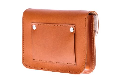 Saszetka nerka do paska skóra Vintage P11 COGNAC