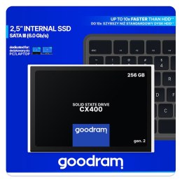 Dysk SSD GOODRAM SSDPR-CX400-256-G2 CX400 gen. 2 (2.5″ /256 GB /SATA III (6 Gb/s) /550MB/s /480MB/s)