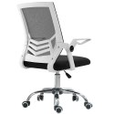 Ergonomiczny obrotowy fotel biurowy, krzesło z siatki- biało/czarny
