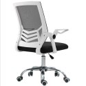 Ergonomiczny obrotowy fotel biurowy, krzesło z siatki- biało/czarny