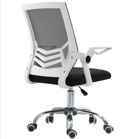 Ergonomiczny obrotowy fotel biurowy, krzesło z siatki- biało/czarny