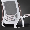 Ergonomiczny obrotowy fotel biurowy, krzesło z siatki- biało/czarny