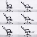 Ergonomiczny, obrotowy fotel z podnóżkiem i zagłówkiem, wentylacja - czarny
