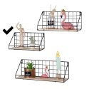 Półka ścienna z drążkiem, styl LOFT 29,5 cm- czarna