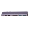 Adapter 7w1 HUB USB-C HDMI 4K SD Macbook Pro / Air - Szary