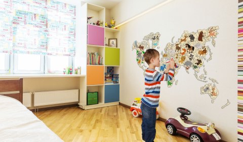 Drewniana Mapa Świata Zwierząt 3D, rozm. XXL