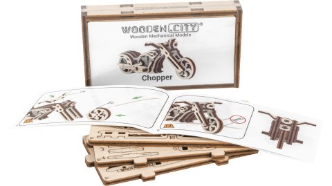 Drewniane Puzzle 3D - Motocykl Chopper