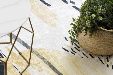 Dywan ARLEN ABSTRACT1 kolor biały styl abstrakcyjny 160x220 Hakano - RUG/LU/ARLEN/ABSTRACT1/WHITE+YELLOW/160x220