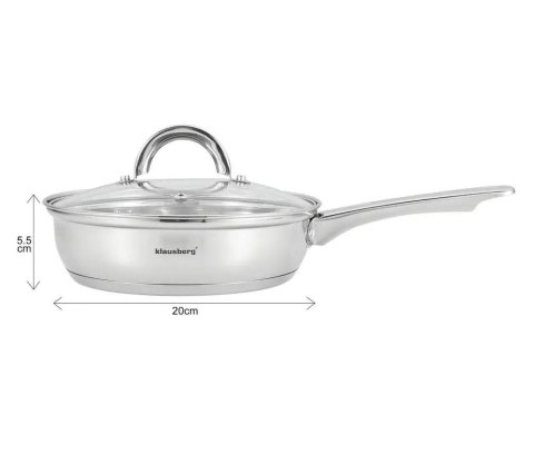 PATELNIA STALOWA Z WKŁADEM DO JAJEK 20CM KLAUSBERG KB-7606