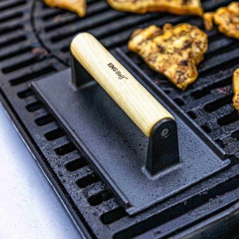 PRASKA ŻELIWNA DO MIĘSA BURGERÓW 21 X 10,8CM KINGHOFF KH-1758