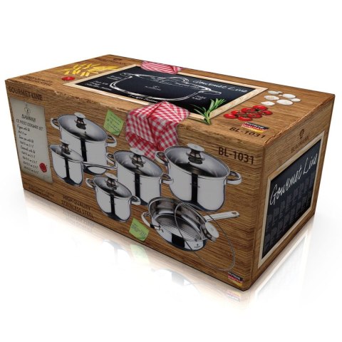 ZESTAW GARNKÓW ZE STALI NIERDZ. 12 EL. BLAUMANN GOURMET LINE BL-1031