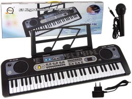Keyboard z Mikrofonem Instrument Muzyczny Dla Dzieci Czarny
