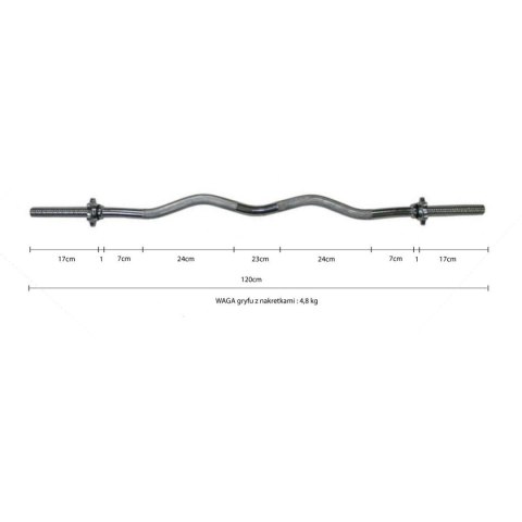 GRYF LEKKO ŁAMANY 120 CM ENERO FIT fi25,4