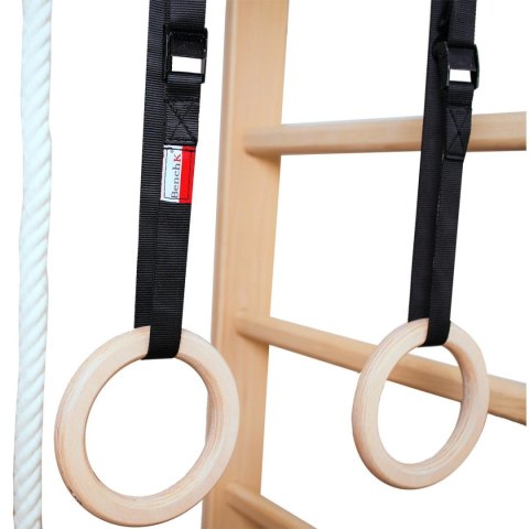 DRABINKA Z DREWNIANYM DRĄŻKIEM I AKCESORIAMI BENCHK 111+A204