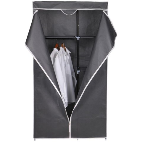 SZAFA TEKSTYLNA GARDEROBA 90x45x170CM CIEMNO-SZARA 8811