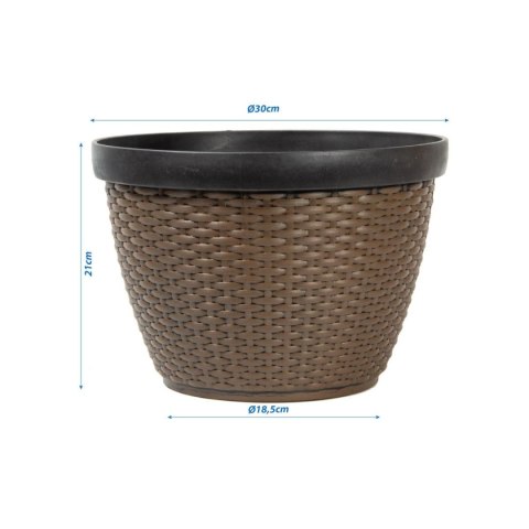 DONICZKA PLASTIKOWA RATANOWA ŚR.30,5CM SASKA GARDEN