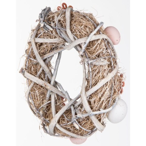 WIANEK STROIK DEKORACYJNY SZARY ŚREDNICA 24CM